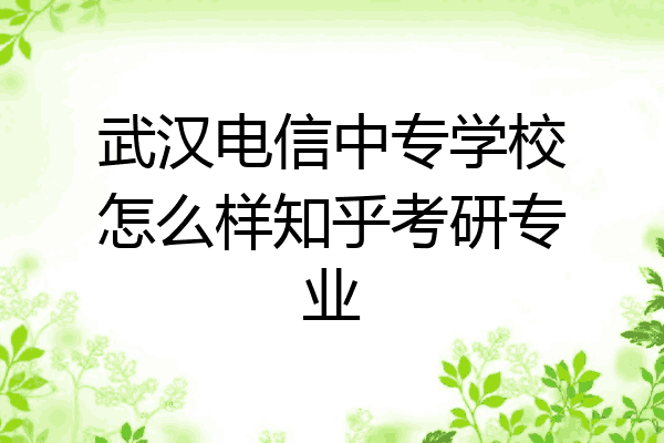武汉电信中专学校怎么样知乎考研专业
