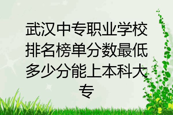 武汉中专职业学校排名榜单分数最低多少分能上本科大专