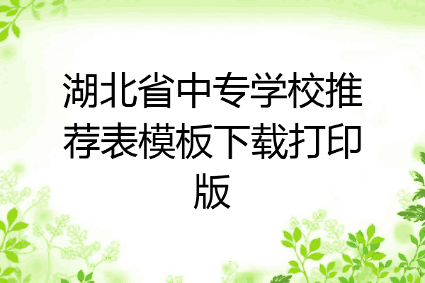 湖北省中专学校推荐表模板下载打印版