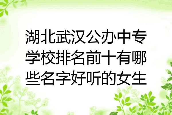 湖北武汉公办中专学校排名前十有哪些名字好听的女生
