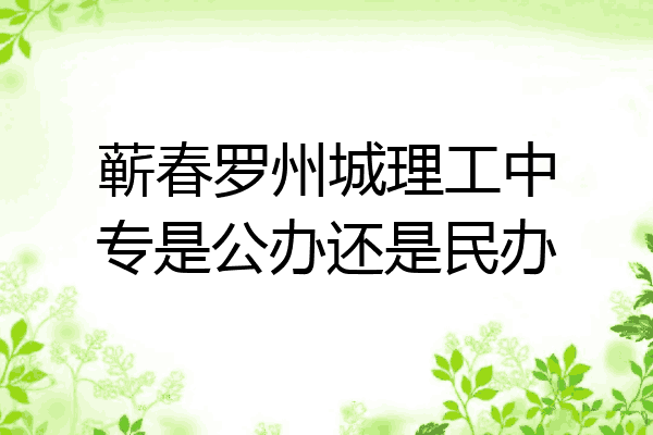 蕲春罗州城理工中专是公办还是民办