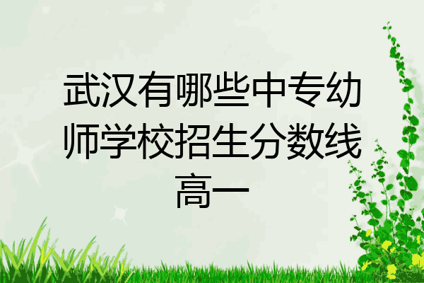 武汉有哪些中专幼师学校招生分数线高一