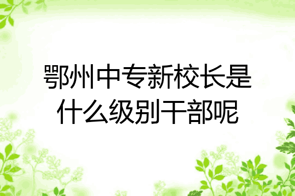 鄂州中专新校长是什么级别干部呢