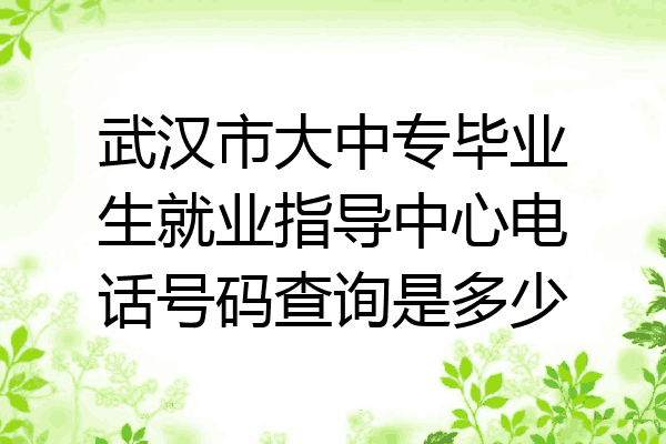 武汉市大中专毕业生就业指导中心电话号码查询是多少