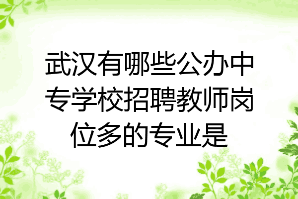 武汉有哪些公办中专学校招聘教师岗位多的专业是