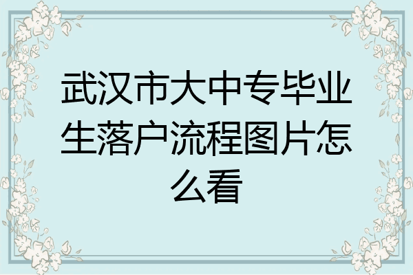 武汉市大中专毕业生落户流程图片怎么看