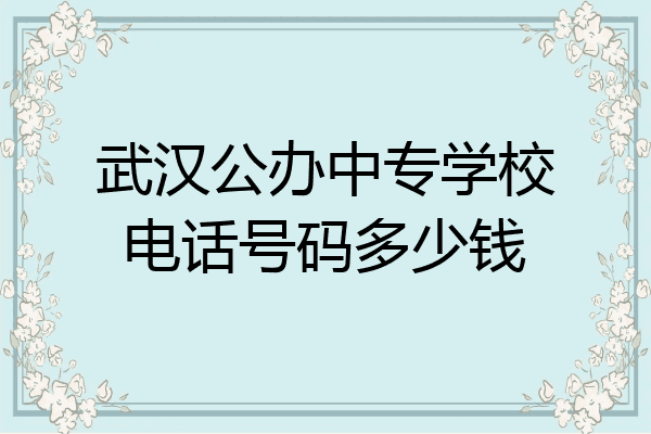 武汉公办中专学校电话号码多少钱