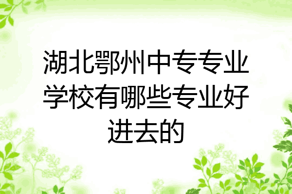 湖北鄂州中专专业学校有哪些专业好进去的
