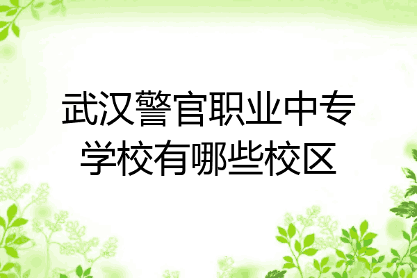 武汉警官职业中专学校有哪些校区