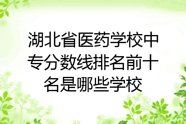 湖北省医药学校中专分数线排名前十名是哪些学校