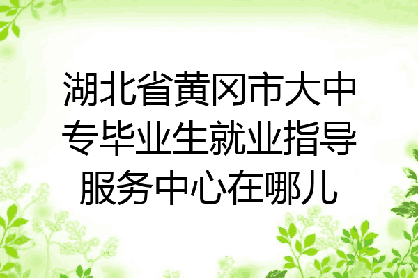 湖北省黄冈市大中专毕业生就业指导服务中心在哪儿