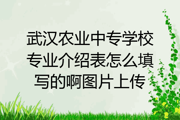 武汉农业中专学校专业介绍表怎么填写的啊图片上传