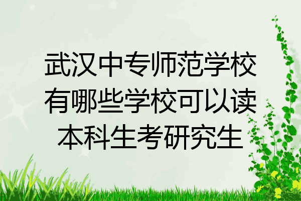 武汉中专师范学校有哪些学校可以读本科生考研究生