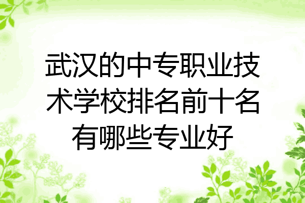 武汉的中专职业技术学校排名前十名有哪些专业好