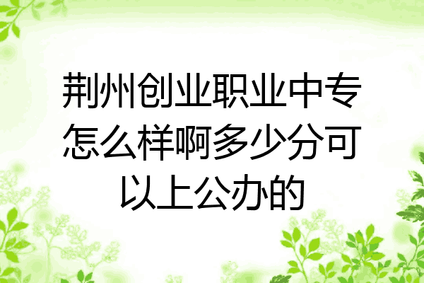 荆州创业职业中专怎么样啊多少分可以上公办的