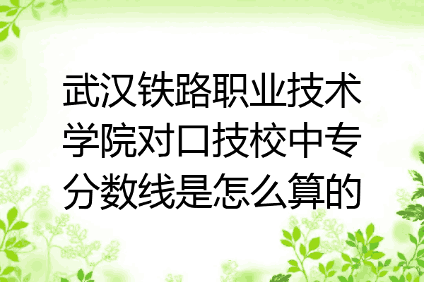 武汉铁路职业技术学院对口技校中专分数线是怎么算的