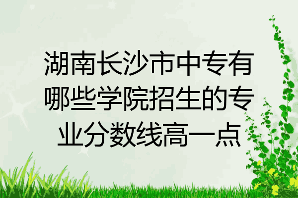 湖南长沙市中专有哪些学院招生的专业分数线高一点