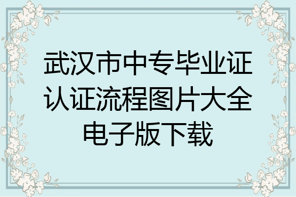 武汉市中专毕业证认证流程图片大全电子版下载