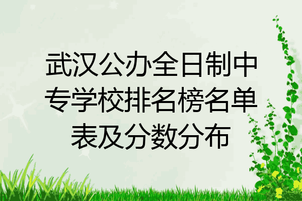 武汉公办全日制中专学校排名榜名单表及分数分布