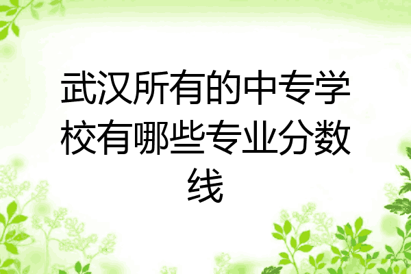 武汉所有的中专学校有哪些专业分数线