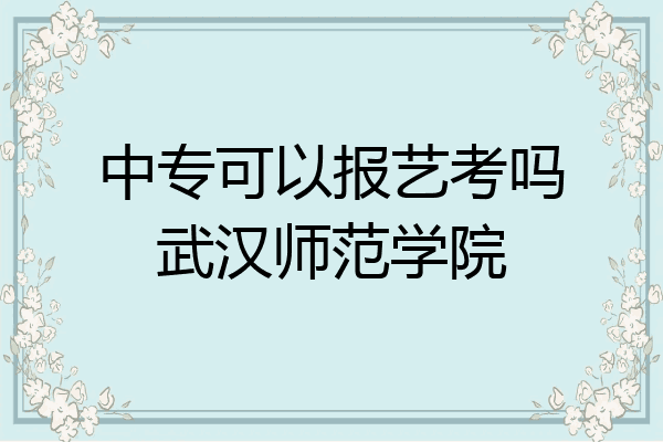 中专可以报艺考吗武汉师范学院