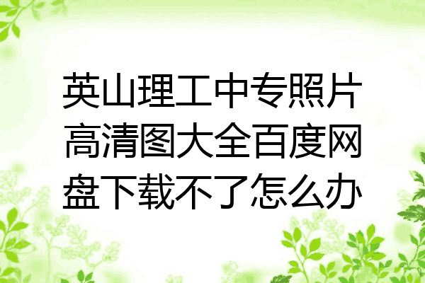 英山理工中专照片高清图大全百度网盘下载不了怎么办