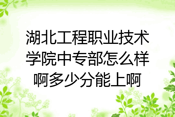 湖北工程职业技术学院中专部怎么样啊多少分能上啊