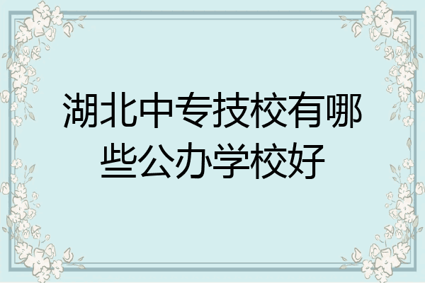 湖北中专技校有哪些公办学校好