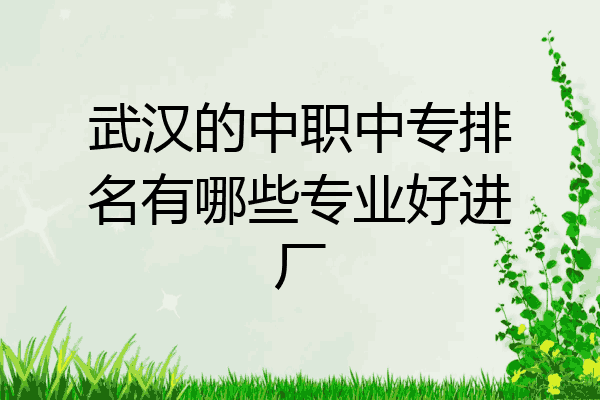 武汉的中职中专排名有哪些专业好进厂