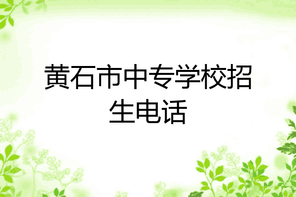黄石市中专学校招生电话
