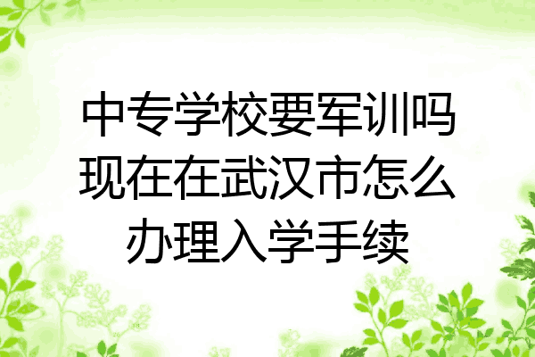中专学校要军训吗现在在武汉市怎么办理入学手续