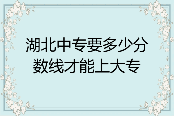 湖北中专要多少分数线才能上大专