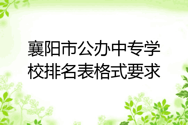 襄阳市公办中专学校排名表格式要求