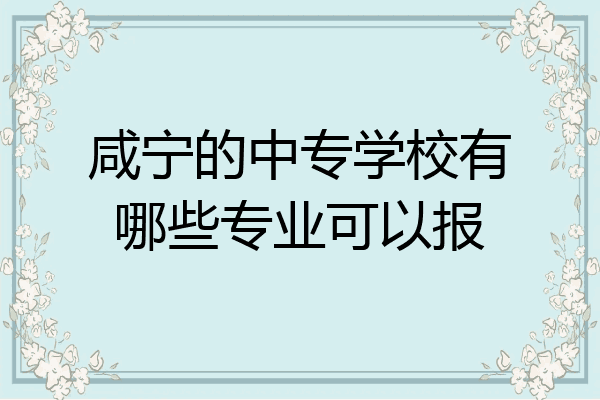 咸宁的中专学校有哪些专业可以报