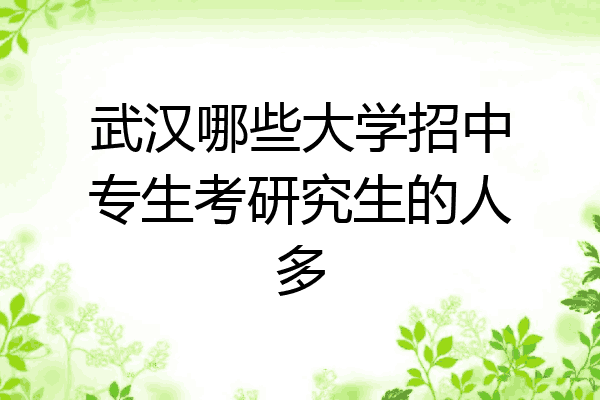 武汉哪些大学招中专生考研究生的人多