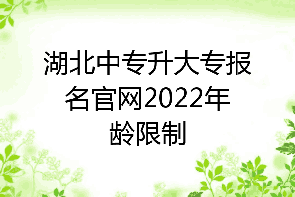 湖北中专升大专报名官网2022年龄限制