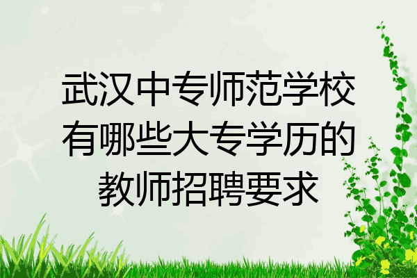 武汉中专师范学校有哪些大专学历的教师招聘要求