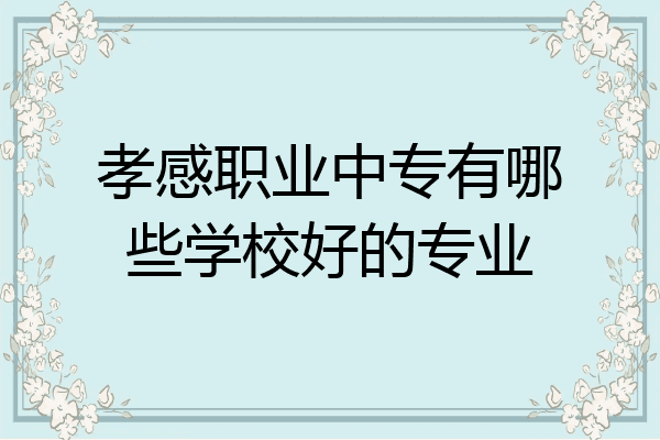 孝感职业中专有哪些学校好的专业
