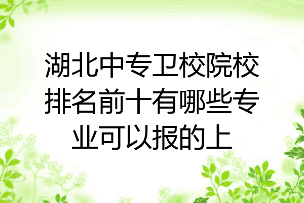 湖北中专卫校院校排名前十有哪些专业可以报的上