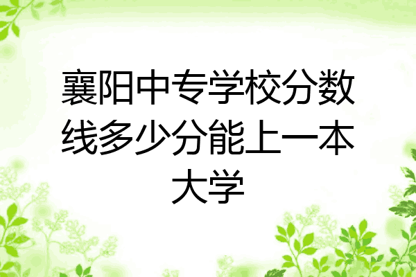 襄阳中专学校分数线多少分能上一本大学