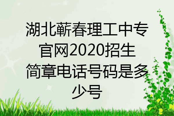 湖北蕲春理工中专官网2020招生简章电话号码是多少号