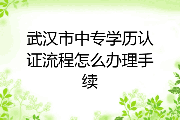 武汉市中专学历认证流程怎么办理手续