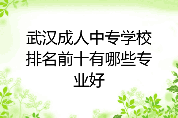 武汉成人中专学校排名前十有哪些专业好
