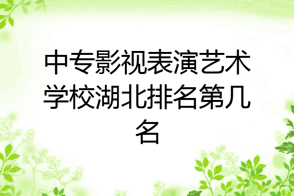 中专影视表演艺术学校湖北排名第几名