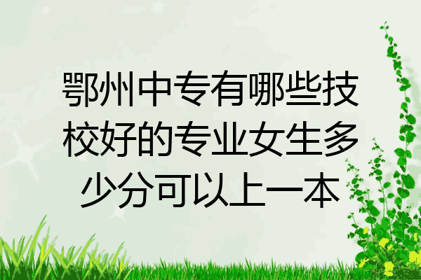 鄂州中专有哪些技校好的专业女生多少分可以上一本