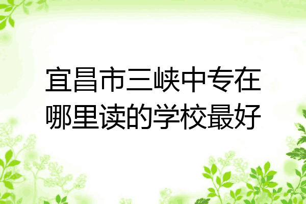 宜昌市三峡中专在哪里读的学校最好