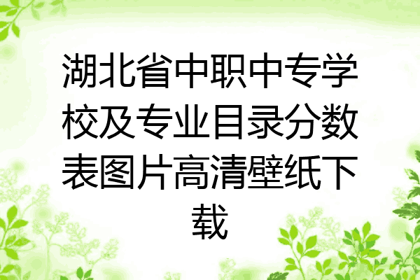湖北省中职中专学校及专业目录分数表图片高清壁纸下载