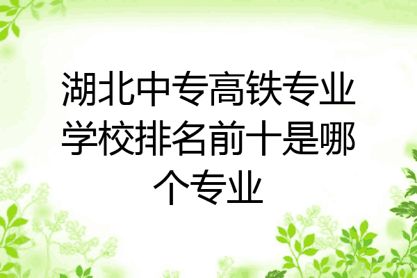 湖北中专高铁专业学校排名前十是哪个专业