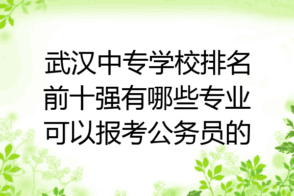 武汉中专学校排名前十强有哪些专业可以报考公务员的