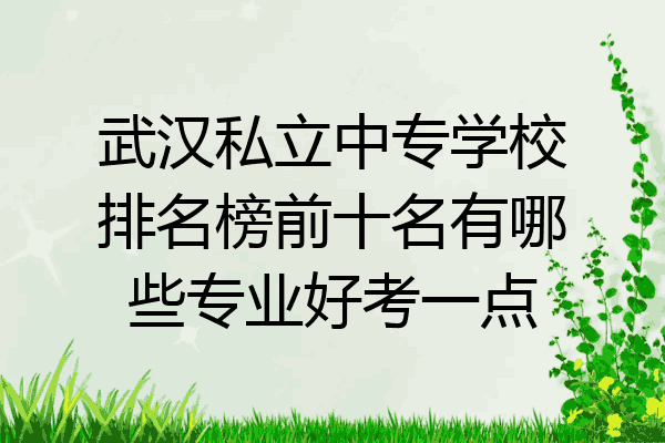 武汉私立中专学校排名榜前十名有哪些专业好考一点